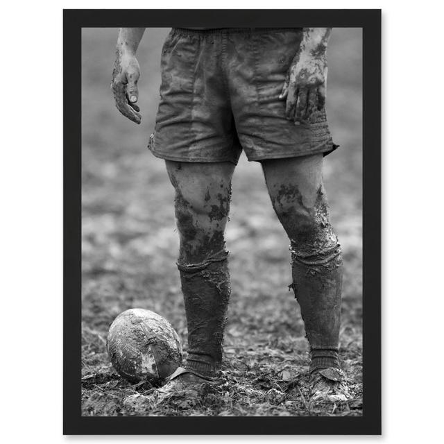 Ball Rugby Mud Bowl Sport Scrum - Single Picture Frame Print Ebern Designs on Productcaster.