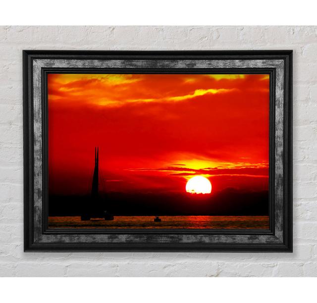 Sailing Into The Red Sunset - Single Picture Frame Art Prints Bright Star Size: 84.1cm H x 118.9cm W on Productcaster.