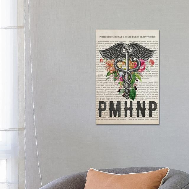 PMHNP, Psychiatric Mental Health Nurse Practitioner with Flowers by Aged Pixel - Wrapped Canvas Drawing Happy Larry Size: 66.04cm H x 45.72cm W x 1.91 on Productcaster.