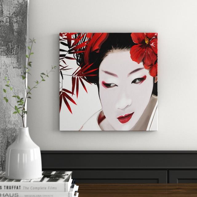 Leinwandbild Japanese Geisha Bloomsbury Market Größe: 40 cm H x 40 cm B on Productcaster.