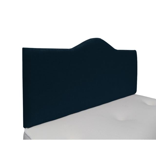 Burbank Upholstered Headboard 17 Stories Size: Small Double, Colour: Blue, Upholstery: Naples Velvet on Productcaster.