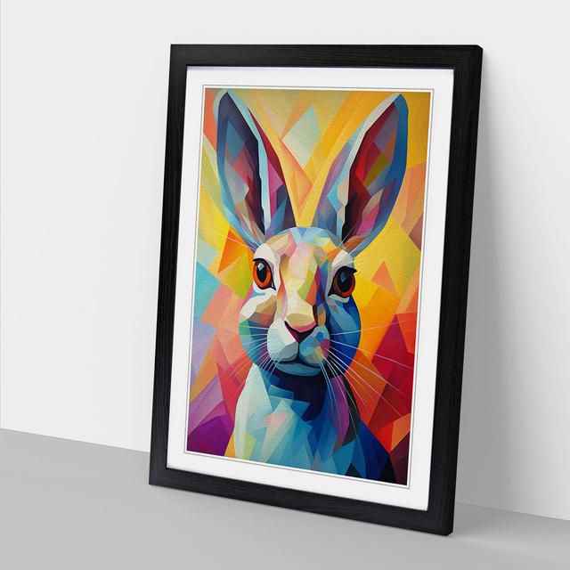 Hare Cubism - Print Brambly Cottage Format: Black, Size: 46cm H x 34cm W x 2cm D on Productcaster.