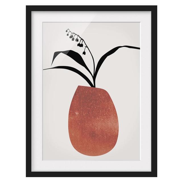 Graphic Flora - Lily of the Valley - Picture Frame Graphic Art Marlow Home Co. Size: 100cm H x 70cm W x 2cm D, Frame Option: Black Framed on Productcaster.