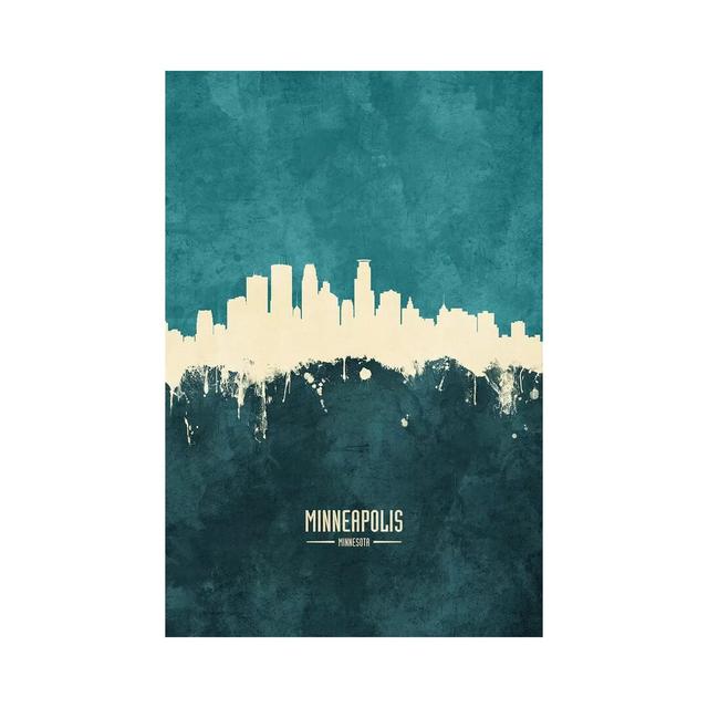 Minneapolis Minnesota Skyline by Michael Tompsett - Wrapped Canvas Painting Latitude Run Size: 45.72cm H x 30.48cm W x 1.91cm D on Productcaster.