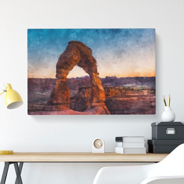 The Stone Arch in Uah - Wrapped Canvas Photograph East Urban Home Size: 40cm H x 60cm W x 3cm D on Productcaster.