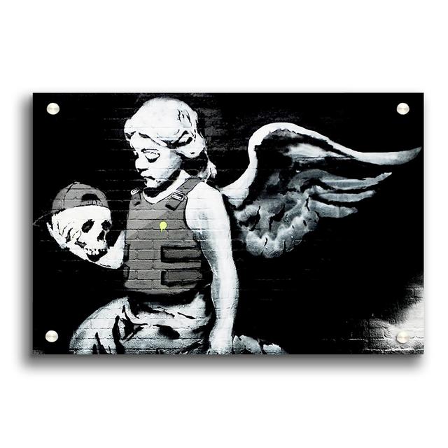 Angel Skull by Banksy - Unframed Graphic Art Print on Acrylic East Urban Home Size: 21cm H x 29.7cm W on Productcaster.