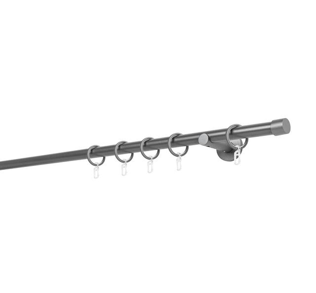 Curtain rod made to measure 1-barrel 20mm cap mydeco Size: 2cm H x 180cm W x 6.5cm D, Finish: Anthracite on Productcaster.