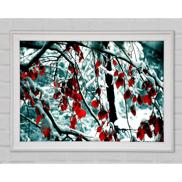 Snow Leaves - Single Picture Frame Print ClassicLiving Size: 84.1cm H x 118.9cm W x 1.5cm D, Format: White Framed Paper on Productcaster.