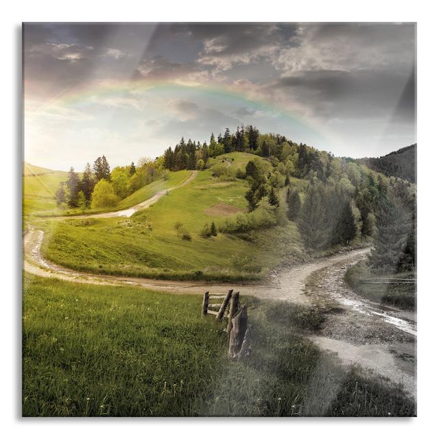 Dreamy Mountain Landscape - Unframed Photograph on Glass Union Rustic Size: 60cm H x 60cm W x 0.4cm D on Productcaster.