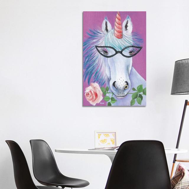 Unicorn III by Tava Studios - Gallery-Wrapped Canvas Giclée on Canvas Zoomie Kids Size: 101.6cm H x 66.04cm W x 1.905cm D, Format: Canvas on Productcaster.