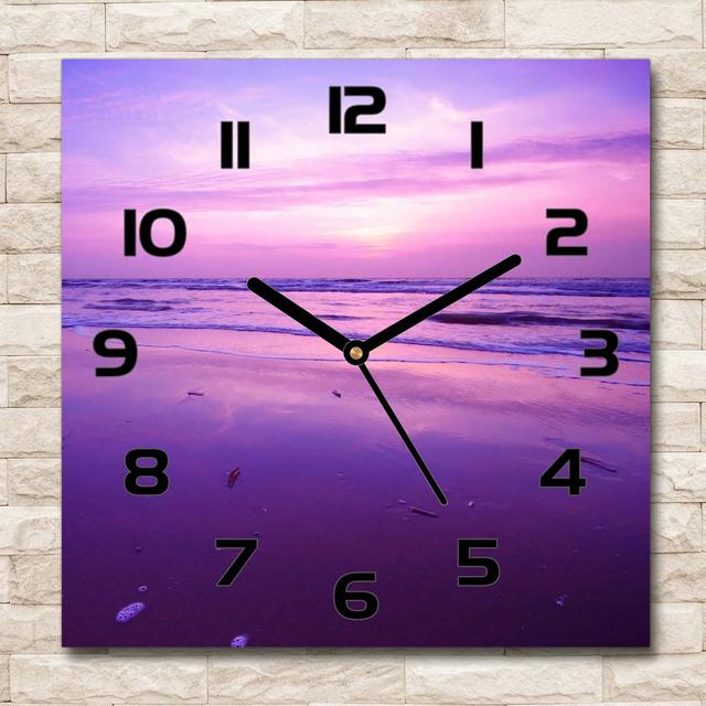 Josjeph Sunset Sun Sea Silent Wall Clock East Urban Home Colour: Black on Productcaster.