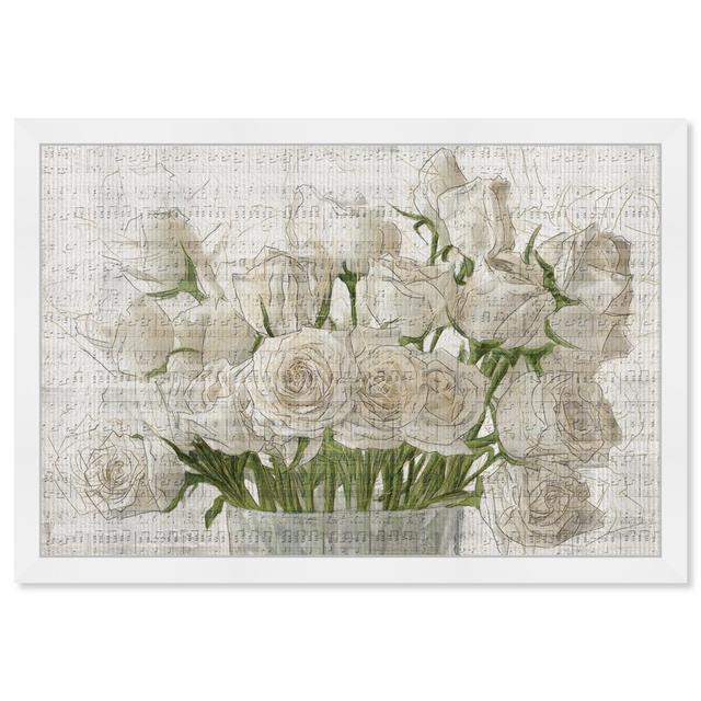 Floral And Botanical Rose Love by Oliver Gal - Print Oliver Gal Frame Colour: White Framed, Size: 50.8cm H x 76.2cm W on Productcaster.