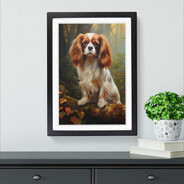 Cavalier King Charles Spaniel Hard Edge No.4 - Single Picture Frame Art Prints on Wood Marlow Home Co. Format: Black Framed, Size: 46cm H x 34cm W x 2 on Productcaster.