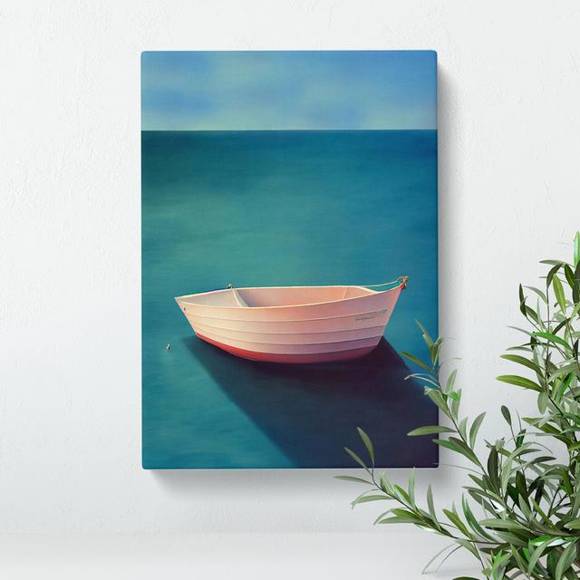 Boat On The Ocean Watercolour No.2 - Wrapped Canvas Painting Breakwater Bay Size: 60cm H x 40cm W x 3cm D on Productcaster.