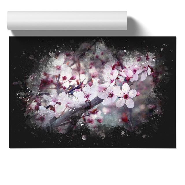 Pink Cherry Blossom Flowers Vol.8 - Unframed Painting East Urban Home Size: 30cm H x 42cm W x 0.1cm D on Productcaster.