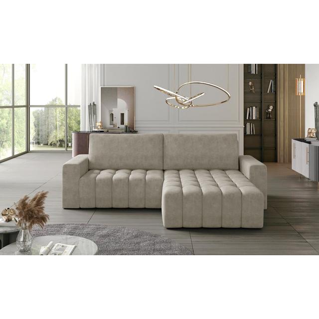 Modulares Ecksofa Franchessca 17 Stories Ausrichtung: Ausrichtung Rechts, Polsterfarbe: Creme on Productcaster.