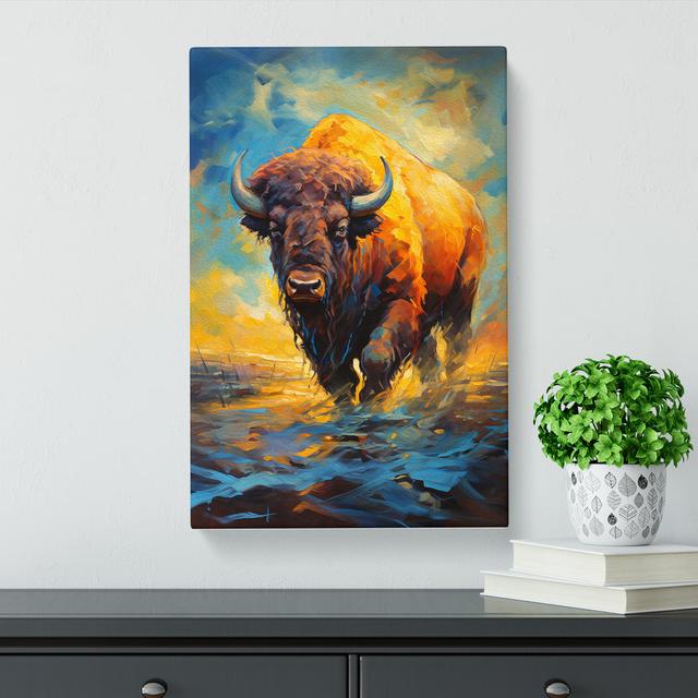 Buffalo Impressionism No.2 - Print Alpen Home Size: 60cm H x 40cm W x 3cm D on Productcaster.