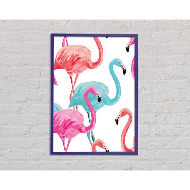 Flamingo Colours - Single Picture Frame Art Prints Bay Isle Home Size: 29.7cm H x 21cm W x 2cm D on Productcaster.