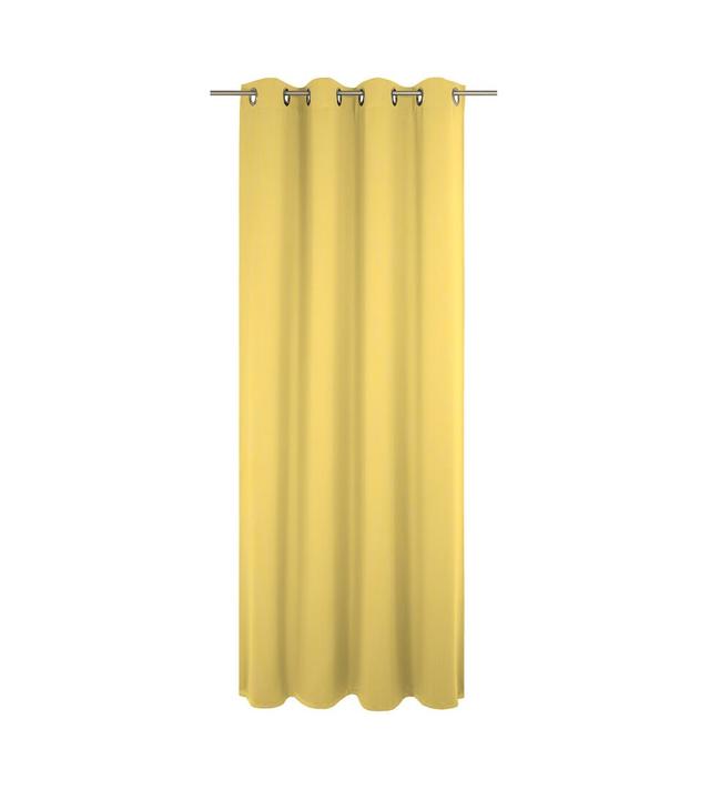 Yvette Eyelet Opaque Single Curtain Latitude Run Colour: Yellow, Size: 145cm Width x 245cm Drop on Productcaster.