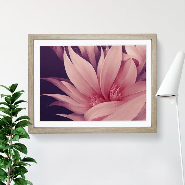 Striking Modern Flower Art - Picture Frame Painting 17 Stories Size: 34cm H x 46cm W x 2cm D, Frame Colour: Oak on Productcaster.