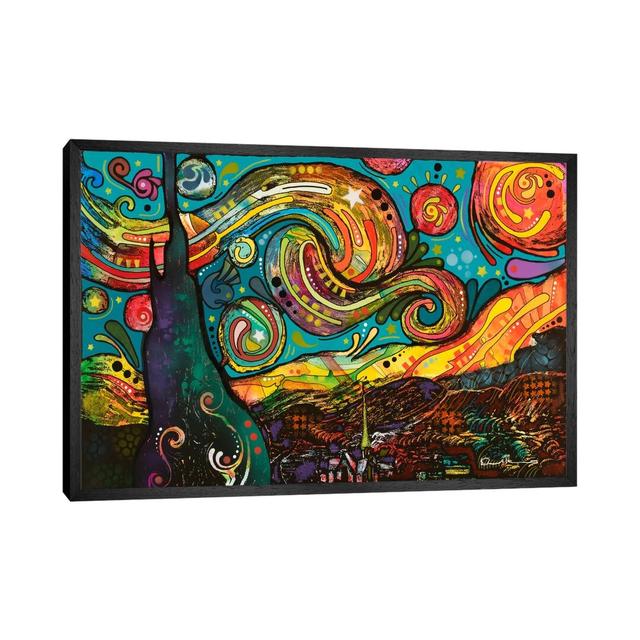 Starry Night by Dean Russo - Graphic Art Print on Canvas East Urban Home Frame Option: Black Framed, Size: 66.04cm H x 101.6cm W x 3.81cm D on Productcaster.