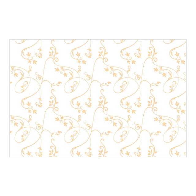 Flower Pattern Ivy Vines Semi-Gloss Wall Mural East Urban Home Size: 4.32m x 290cm, Colour: White/Light Orange, Materialqualität: Premium (150g/m²) on Productcaster.