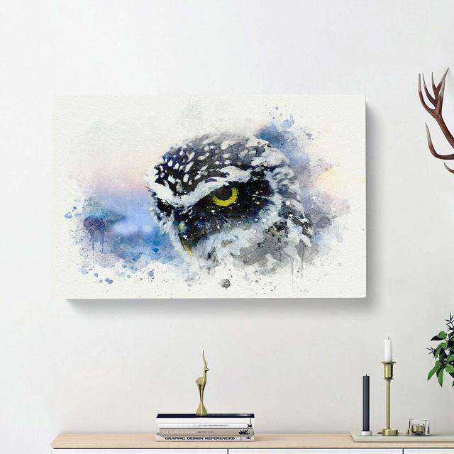 Owl in Nepal in Abstract - Wrapped Canvas Graphic Art Print East Urban Home Size: 60cm H x 91cm W x 3cm D on Productcaster.