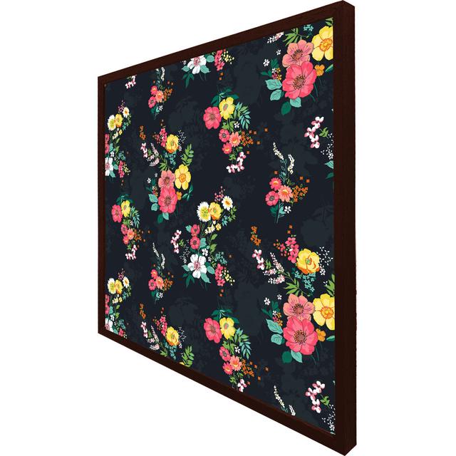 Neffs Floral Pattern - Single Picture Frame Art Prints ClassicLiving Size: 51cm H x 51cm W x 4cm D, Format: Brown Framed on Productcaster.