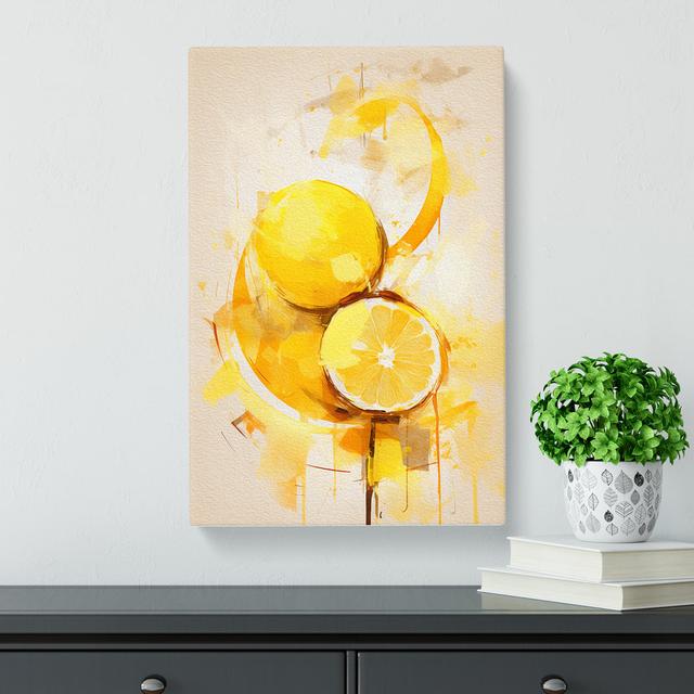 Lemon Fruit Gestural Art - Print Brambly Cottage Size: 50cm H x 35cm W x 3cm D on Productcaster.