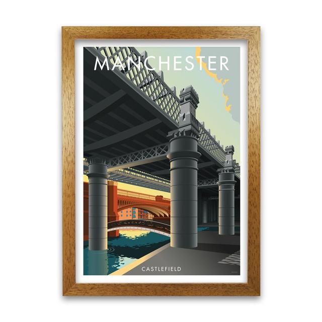 'Manchester Castlefield 1' Graphict Art East Urban Home Frame Options: Oak, Size: 42 cm H x 29.7 cm W x 5 cm D on Productcaster.