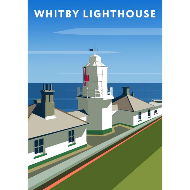 Whitby Lighthouse by Richard O'Neil - Graphic Art Print on Paper East Urban Home Format: No Frame, Size: 50 cm H x 40 cm W x 1 cm D on Productcaster.