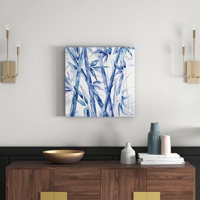 'Indigo Bamboo' by Tre Sorelle Studios Watercolour Painting Print on Wrapped Canvas Brayden Studio Size: 60.96cm H x 60.96cm W on Productcaster.