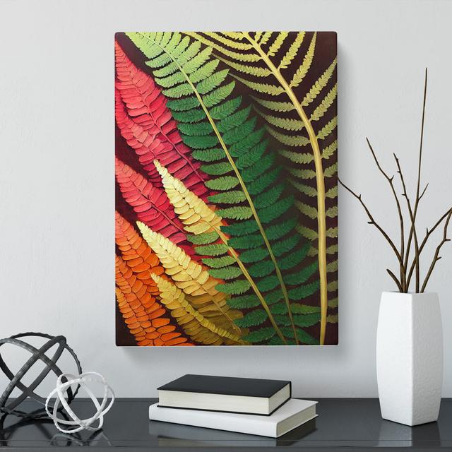 Tharptown Fern Leaf Colours - Wrapped Canvas Graphic Art 17 Stories Size: 76cm H x 50cm W x 3cm D on Productcaster.