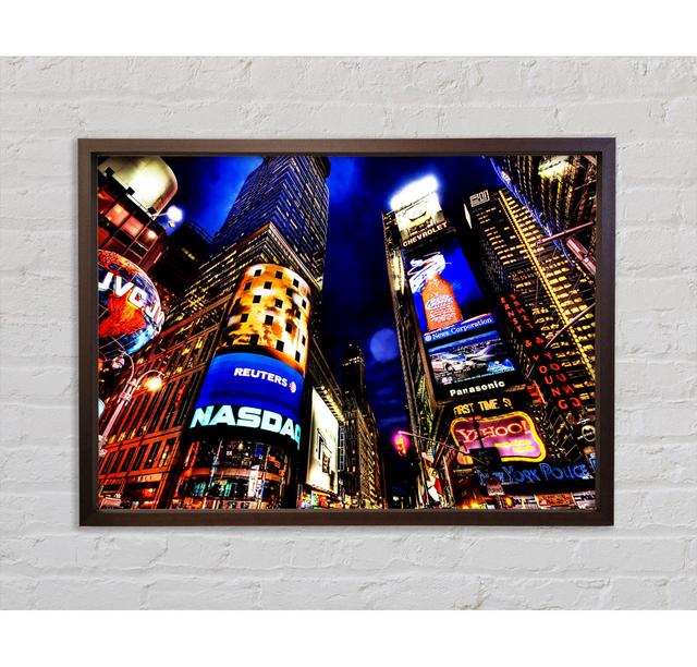 NYC Times Square Lights - Print Ebern Designs Size: 59.7cm H x 84.1cm W x 3.3cm D on Productcaster.