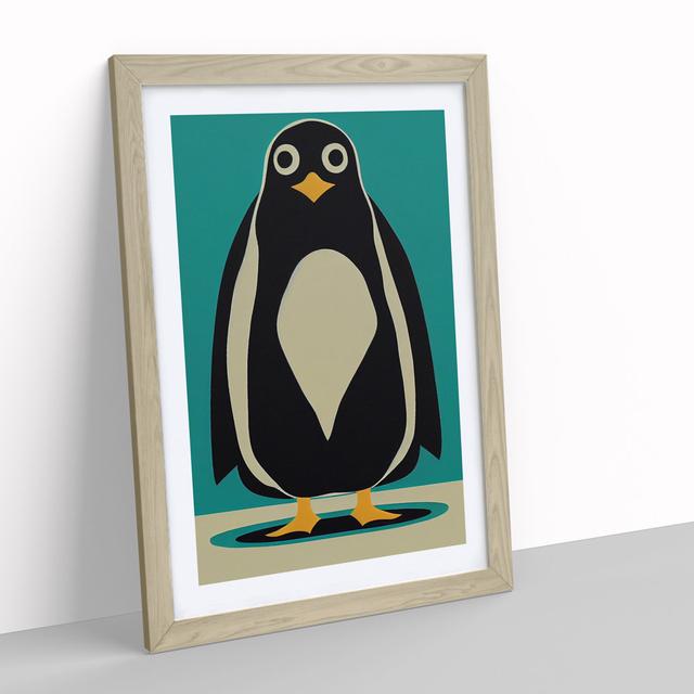 Penguin Abstract Art No.8 House of Hampton Matte Colour: No Matte, Size: 64cm H x 46cm W, Format: Oak Frame on Productcaster.