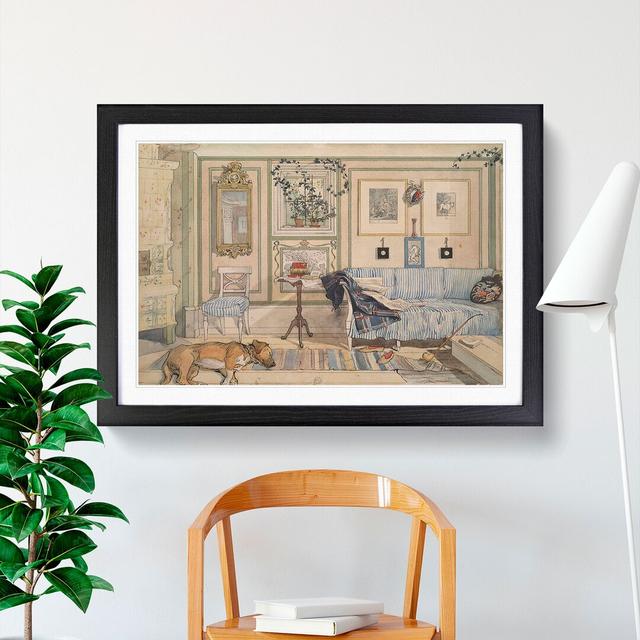 Cosy Corner by Carl Larsson - Picture Frame Painting East Urban Home Size: 48cm H x 65cm W x 2cm D, Frame Option: Black Framed on Productcaster.