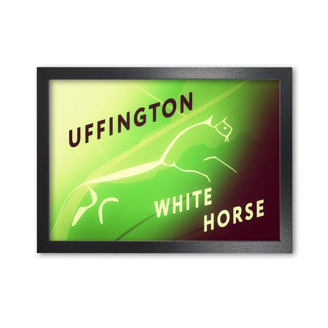 Uffington White Horse - Graphic Art Print on Paper 17 Stories Size: 21cm H x 29.7cm W x 3cm D, Format: Black Framed on Productcaster.