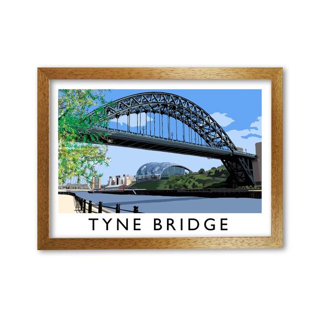 Tyne Bridge by Richard O'Neill - Single Picture Frame Print 17 Stories Frame Options: Honey Oak, Size: 594 cm H x 814 cm W on Productcaster.