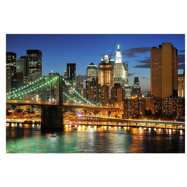 New York Manhattan Panorama Semi-Gloss Wall Mural East Urban Home Size: 4.32m x 290cm, Material quality: Premium (150g/m²) on Productcaster.