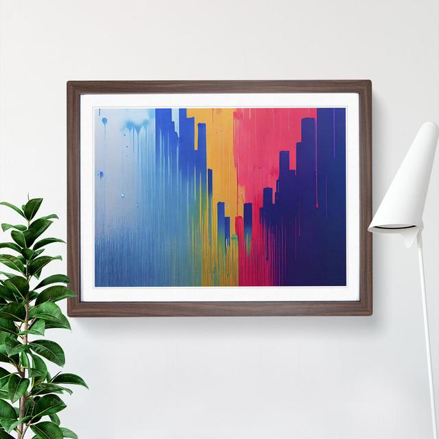 City Skyline Splash Vol.1 Abstract - Single Picture Frame Print Metro Lane Frame Colour: Walnut Framed, Size: 46cm H x 64cm W x 2cm D on Productcaster.