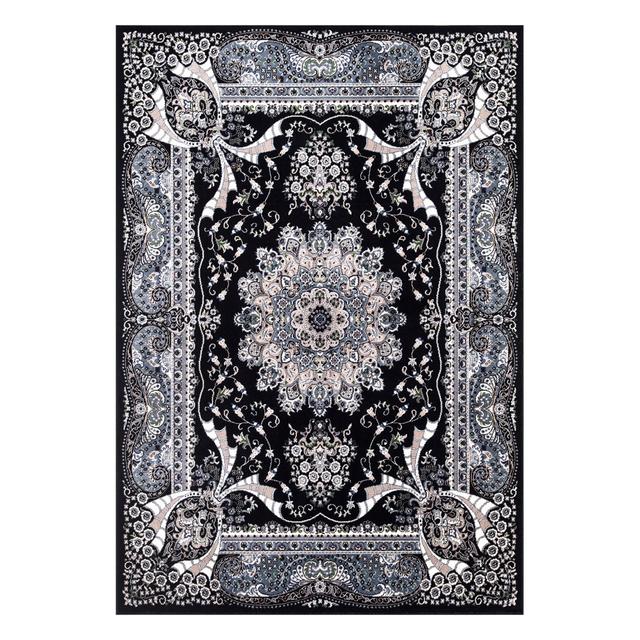 Floral Black Area Rug MH Bedding Store Ltd Rug Size: Rectangle 60 x 110cm on Productcaster.