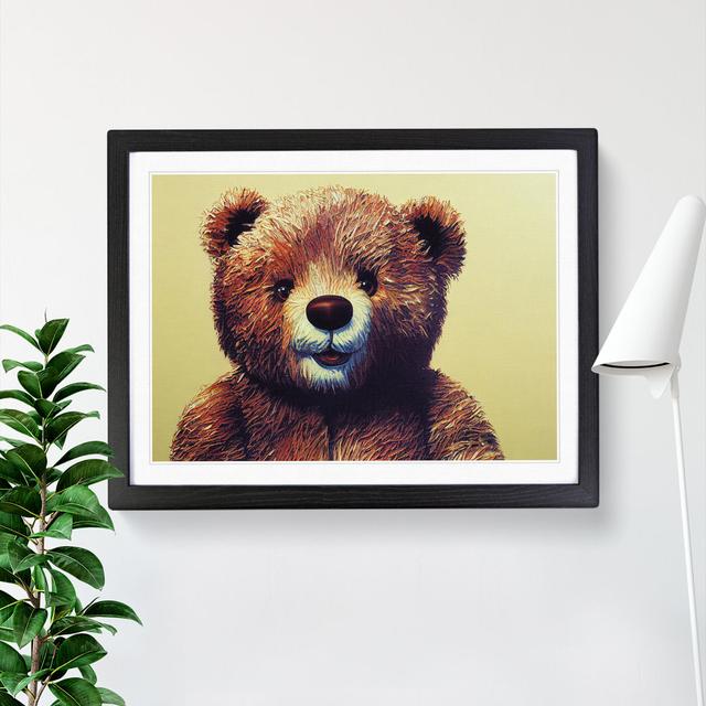 Adorable Teddy Bear - Single Picture Frame Print Harriet Bee Size: 46cm H x 64cm W x 2cm D, Frame Colour: Black Framed on Productcaster.