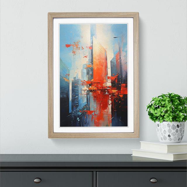 Skyscraper Action - Single Picture Frame Print on Wood 17 Stories Frame Colour: Oak, Size: 34cm H x 25cm W x 2cm D on Productcaster.