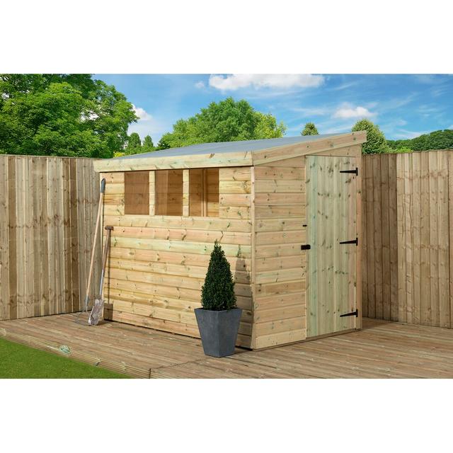 4 Ft. W x 7 Ft. D Shiplap Pent Wooden Shed Empire Sheds Ltd on Productcaster.