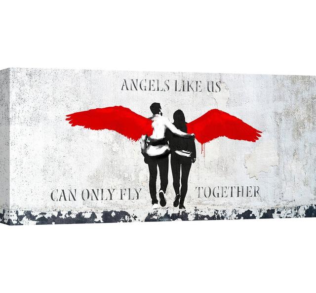 Angels Like Us - Wrapped Canvas Print Brayden Studio Size: 70cm H x 140cm W x 4cm D on Productcaster.