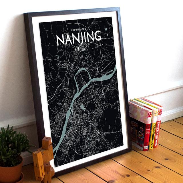 Nanjing City Map - No Frame Print East Urban Home Size: 91.4cm H x 61cm W x 0.13cm D x 0.13 cm D on Productcaster.