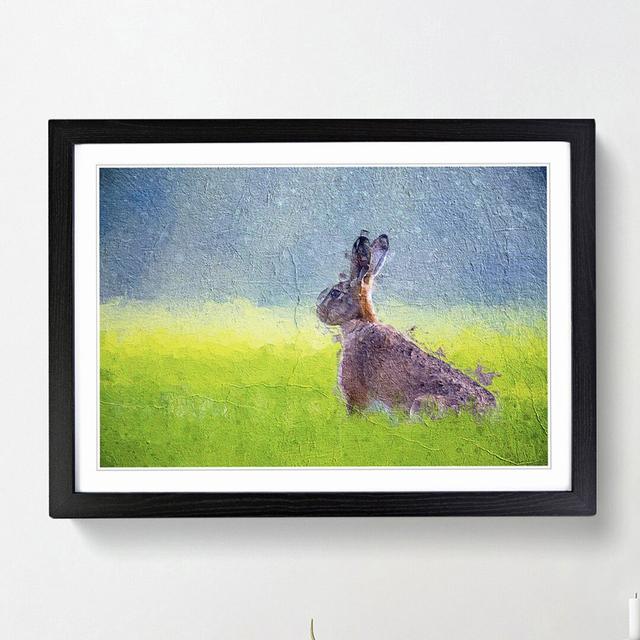 Lone Hare - Picture Frame Painting Print East Urban Home Frame Option: Black Framed, Size: 36cm H x 48cm W x 2cm D on Productcaster.