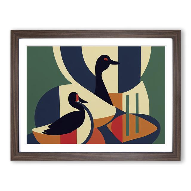 Ducks Abstract Vol.1 - Picture Frame Graphic Art Brambly Cottage Size: 34cm H x 46cm W x 2cm D, Frame Colour: Walnut on Productcaster.