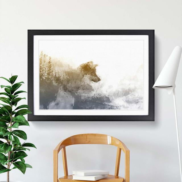 Wolf in the Wilderness in Abstract - Picture Frame Painting Print East Urban Home Frame Option: Black, Size: 40cm H x 60cm W x 2cm D on Productcaster.