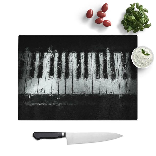 Tempered Glass Broken Piano Keys Chopping Board East Urban Home Size: 28.5 cm W x 20 cm L on Productcaster.